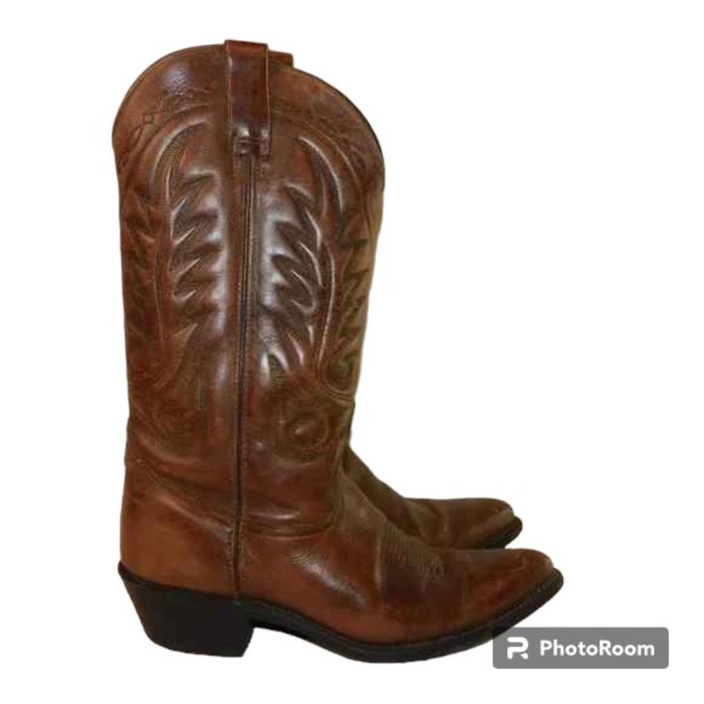 Acme Vintage Leather Cowboy Western Boots Size 9D Made In Mexico - Picture 4 of 12